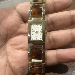 Working Harve Benard Women's 20mm Gold Tone Watch Tortoise Shell Band Fit‎ 7in